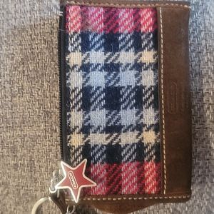 Coach Retro Mini Skinny Plaid Women's Wallet with Zipper Closure